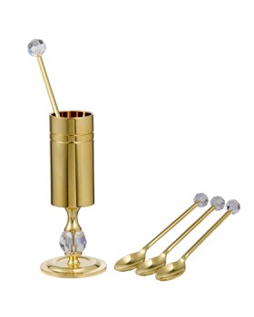24K GOLD PLATED HOLDER WITH SPOON